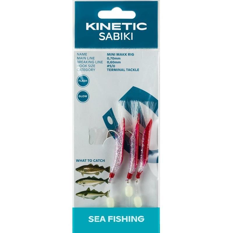 Kinetic Sabiki Mini Makk Häckla #5/0 Red/Silver