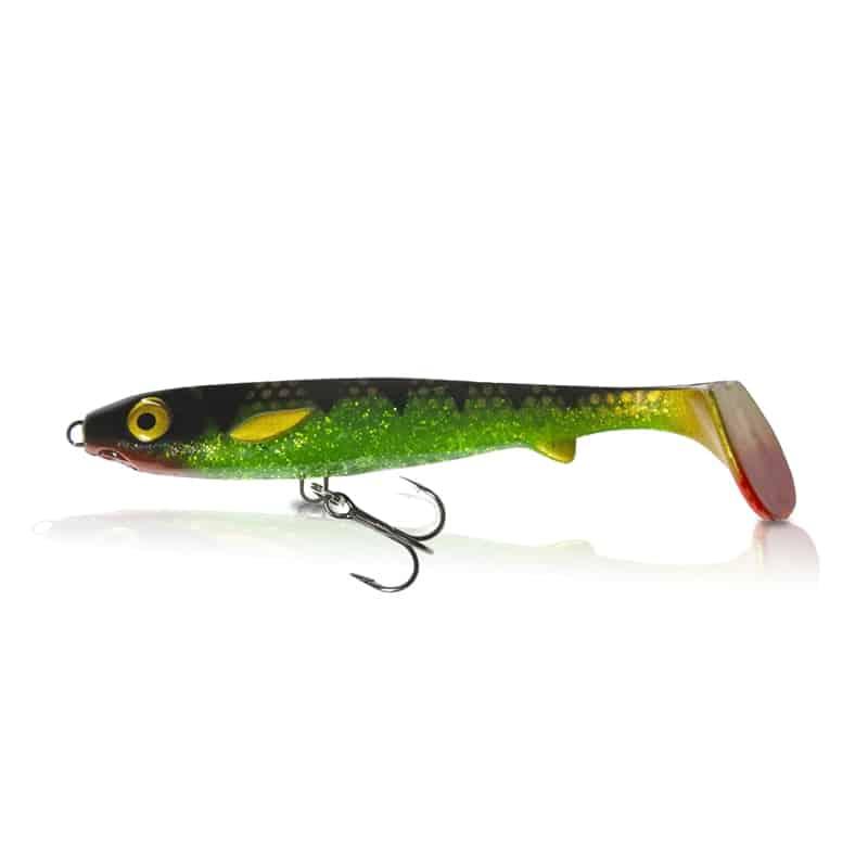 EJ Lures Flatnose Shad Jr Dirty Perch med Stinger 15cm - 2-pack