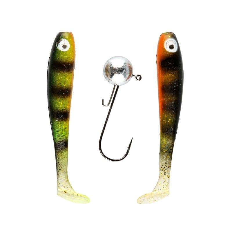 IFISH The Demon Shad 7cm - 2-pack inkl. Jiggskalle - Fluo Perch