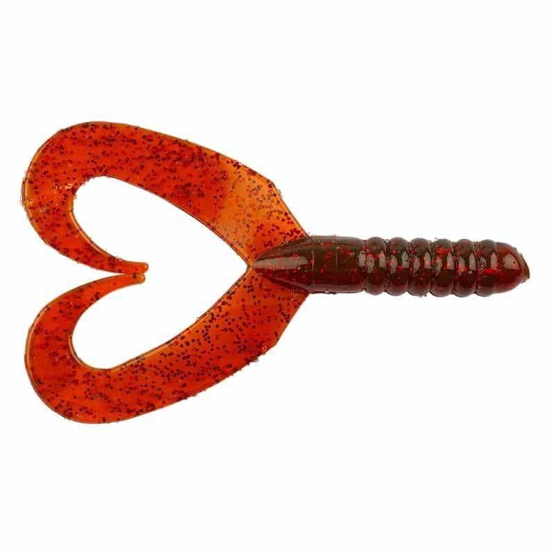 Big Bite Baits Twin Tail Grub Motor Oil Fire 7cm - 10-pack från Big Bite Baits