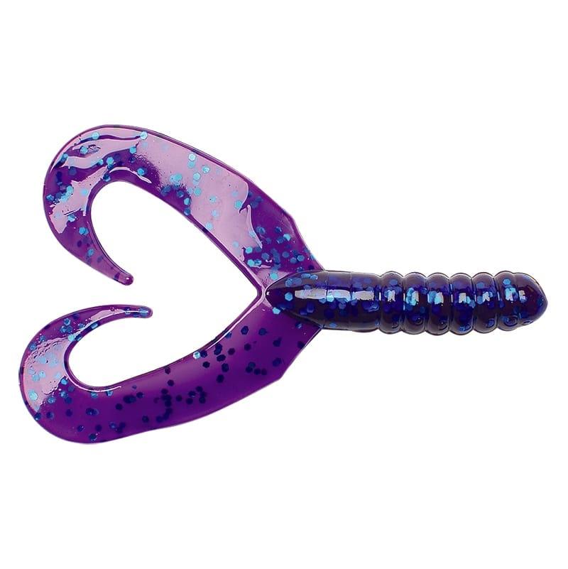 Big Bite Baits Twin Tail Grub Electric Grape 7cm - 10-pack