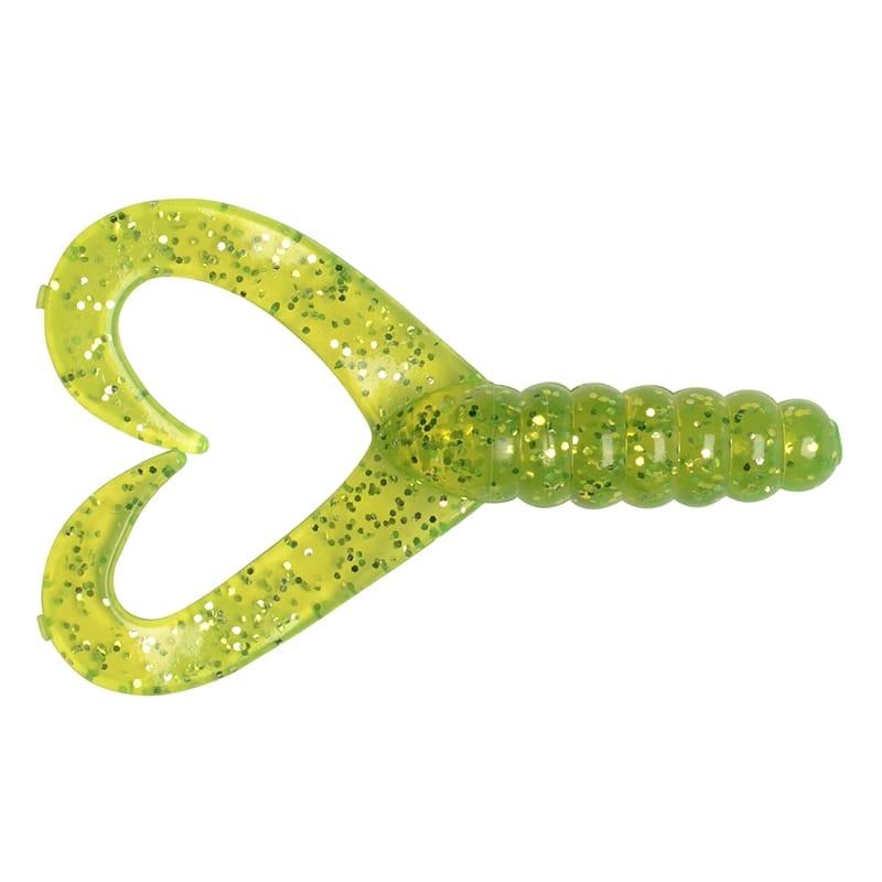 Big Bite Baits Twin Tail Grub Chart Silver 7cm - 10-pack