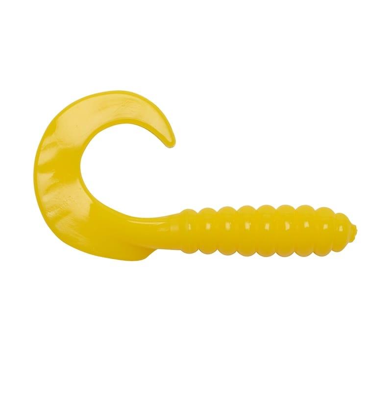 Big Bite Baits Curl Tail Grub Yellow 7cm - 10-pack