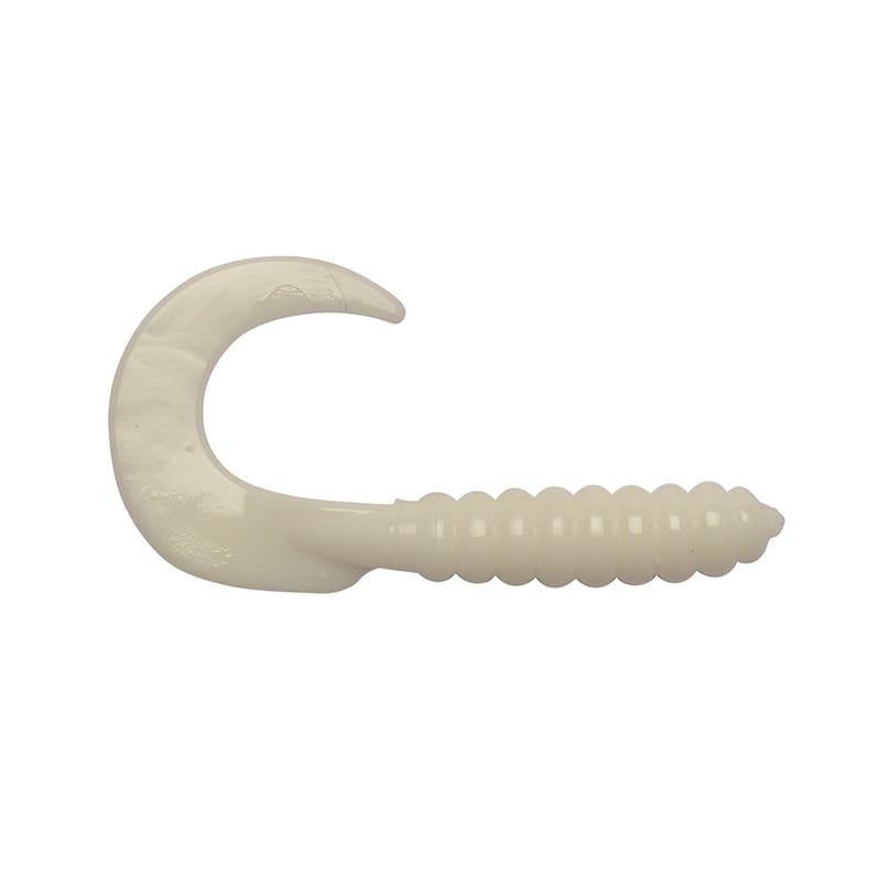 Big Bite Baits Curl Tail Grub White 7cm - 10-pack