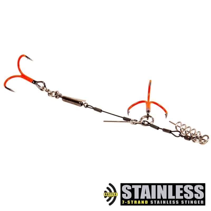 CWC Rattle UV Orange Stinger - SS 100lb Giant Tandem 3/0