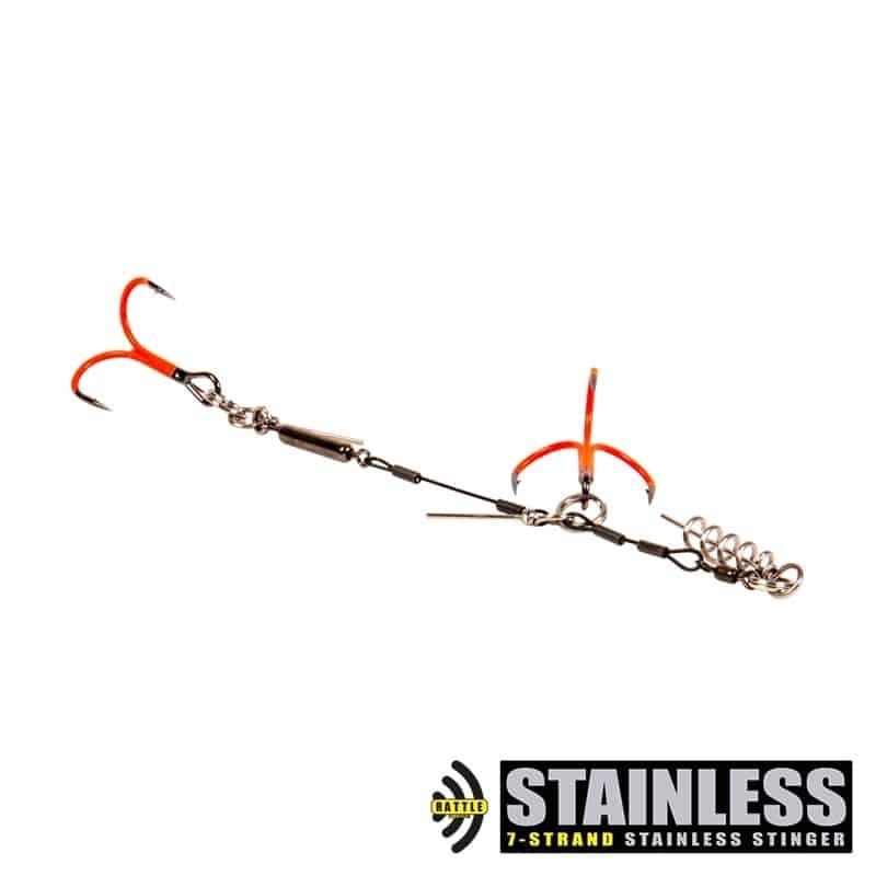 CWC Rattle UV Orange Stinger - SS 60lb Junior Tandem 1