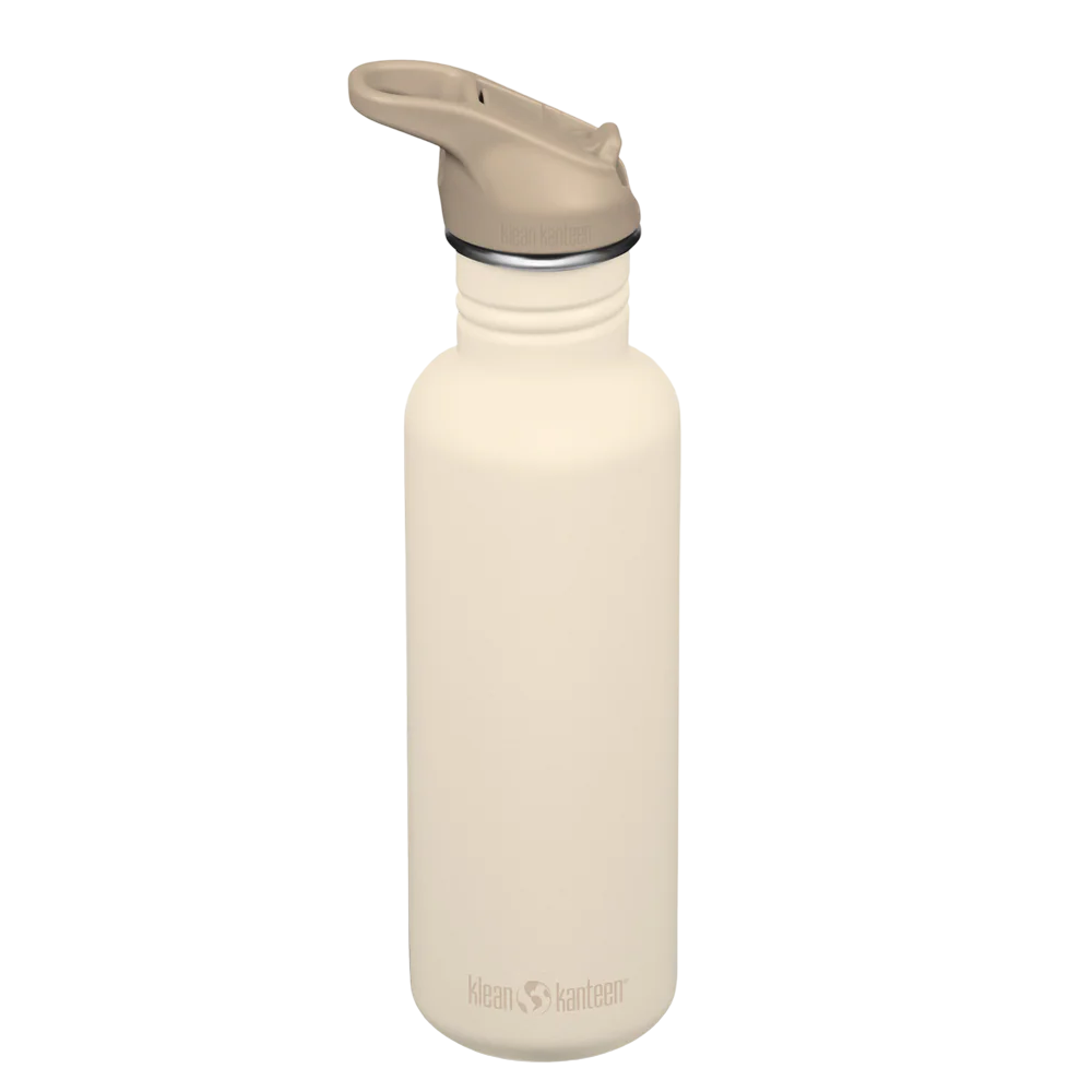 Klean Kanteen Classic 800Ml (W/Flip Seal Sport) White Cap Gray