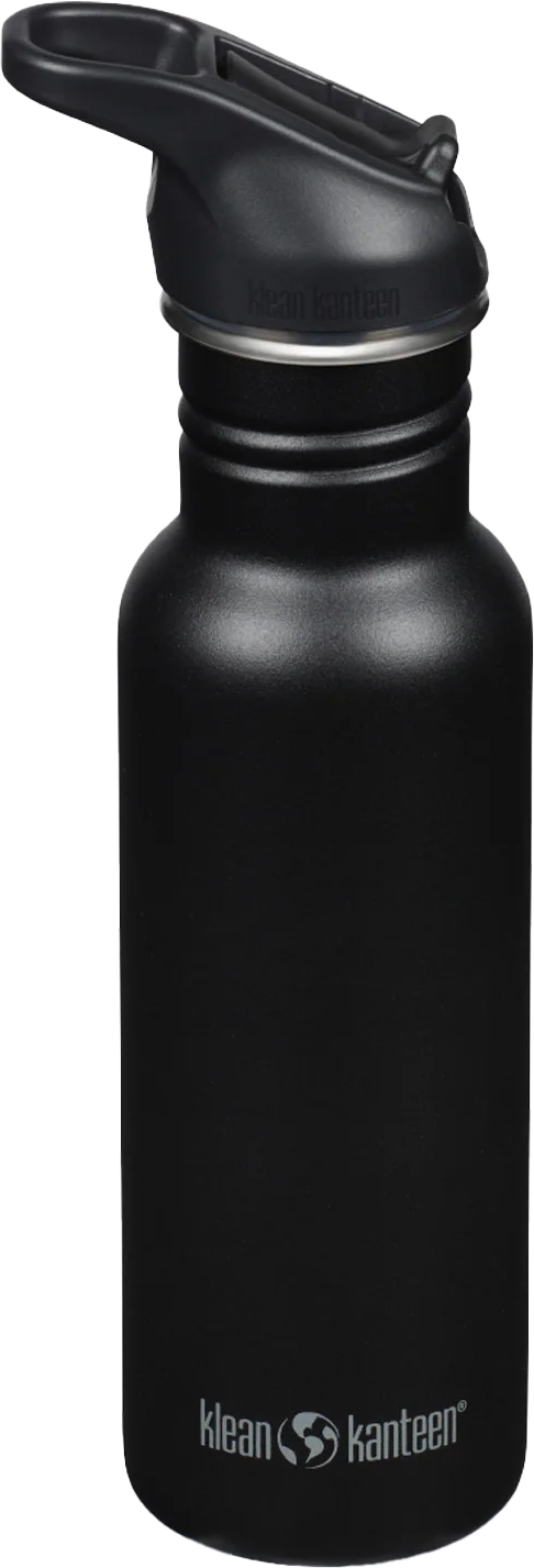 Klean Kanteen Classic Narrow 532 ml (W/ Flip Seal Sport Cap and Straw) Black