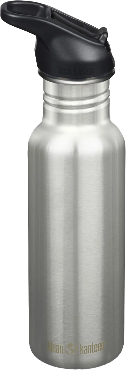 Klean Kanteen Classic Narrow 532 ml (W/ Flip Seal Sport Cap and Straw) Brushed Stainless
