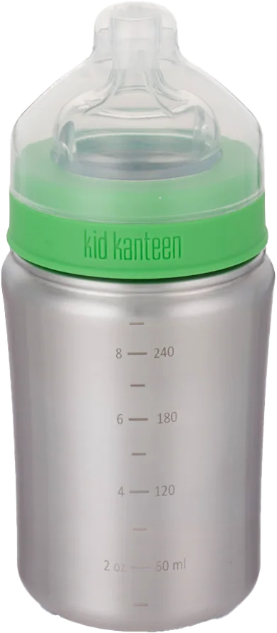 Klean Kanteen Baby Bottle 266 ml With Medium Flow Nipple Brushed Stainless