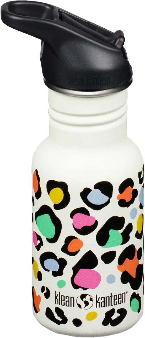 Klean Kanteen Kids' Classic Narrow 355ml (W/Flip Seal Sport) Leopard Print