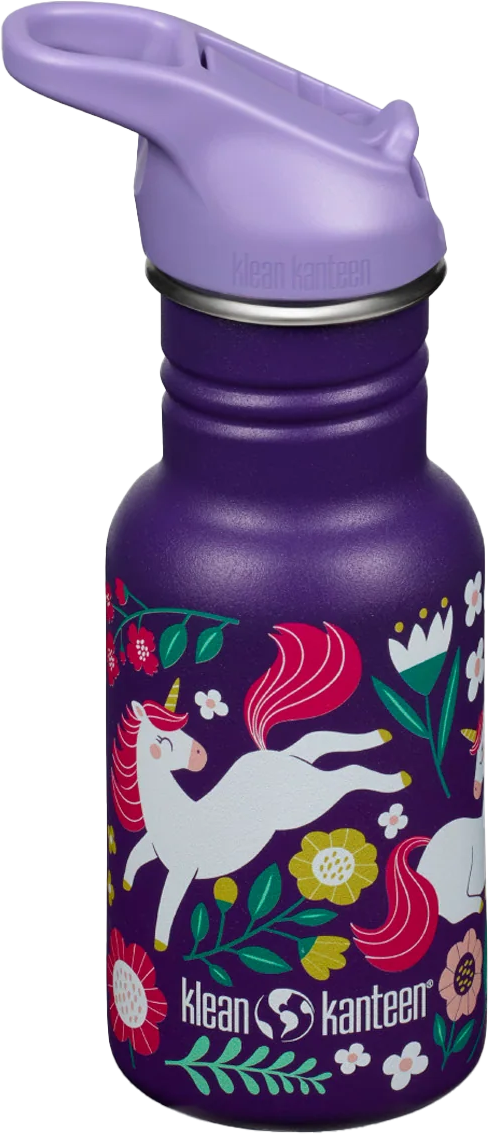 Klean Kanteen Kids' Classic Narrow 355ml (W/Flip Seal Sport) Leaping Unicorns