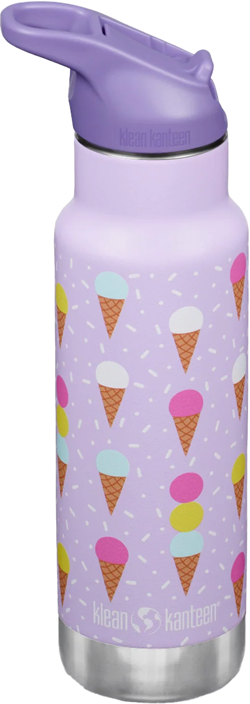 Klean Kanteen Kids' Classic Insulated Water Bottle with Flip Seal Sport Cap and Straw Ice Cream Purple från Klean Kanteen