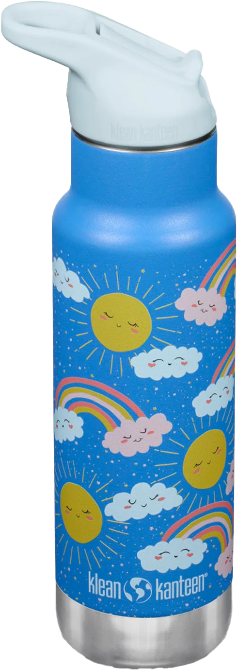 Klean Kanteen Kids' Classic Insulated Water Bottle with Flip Seal Sport Cap and Straw Rainbows Blue från Klean Kanteen