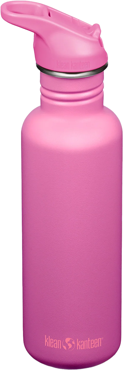 Klean Kanteen Classic 800 ml (W/ Flip Seal Sport Cap and Straw) Rose Violet