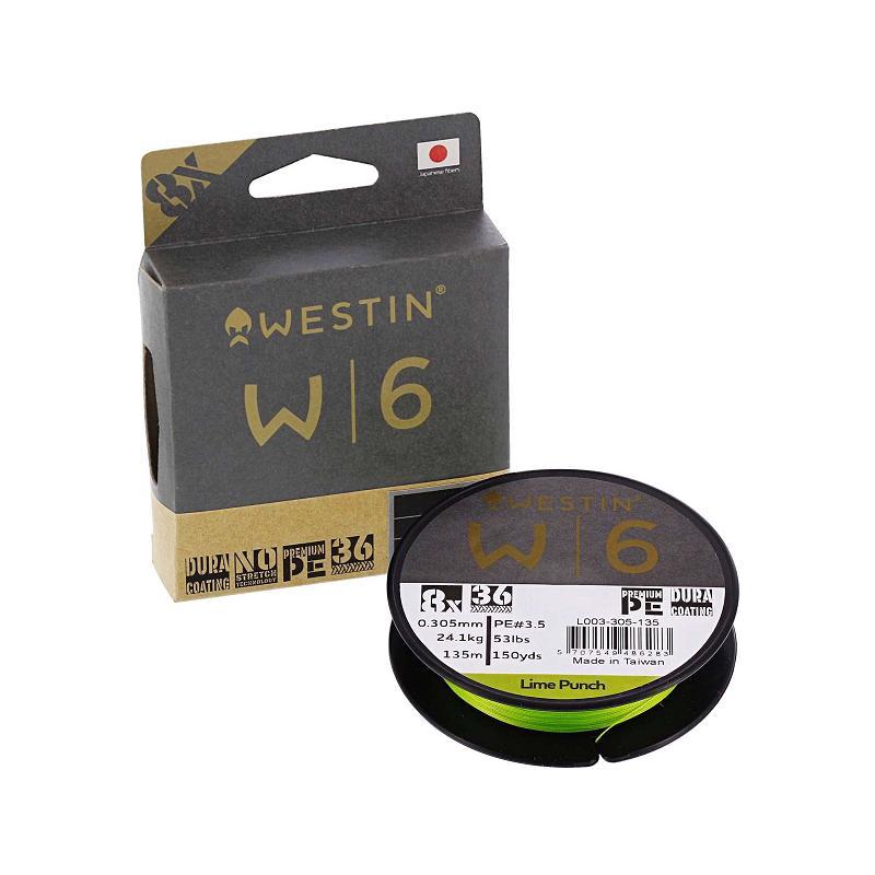Westin W6 8 Braid Lime Punch 0.33mm 135m 24.9kg - Fiskelina