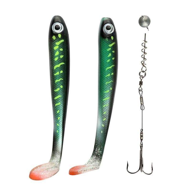 IFISH The Demon Shad 15cm - 2-pack inkl. Stinger - Hot Pike från IFISH