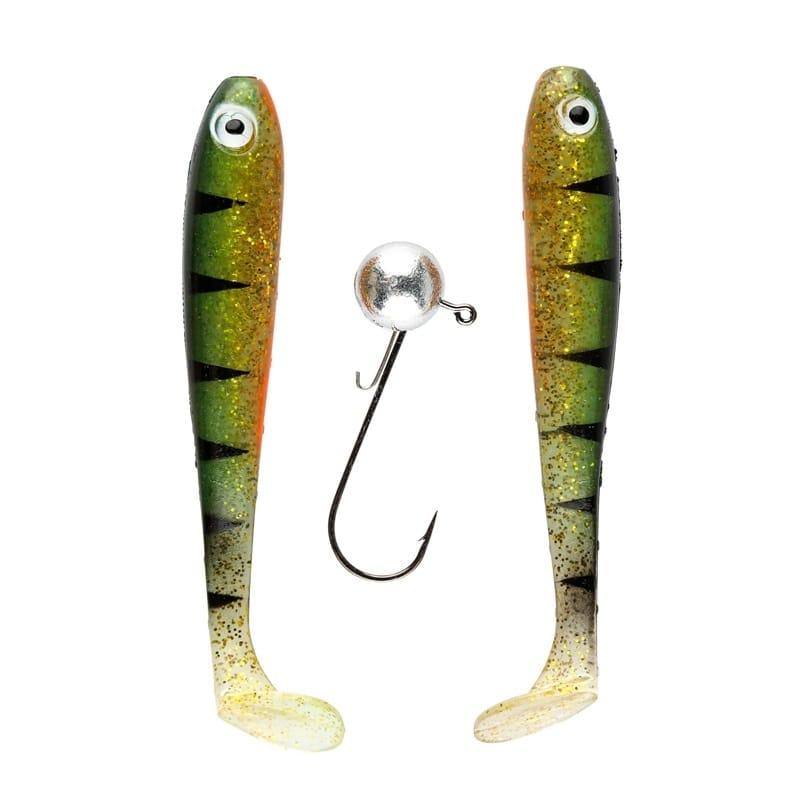 IFISH The Demon Shad 10cm - 2-pack inkl. Jiggskalle - Hot Perch från IFISH