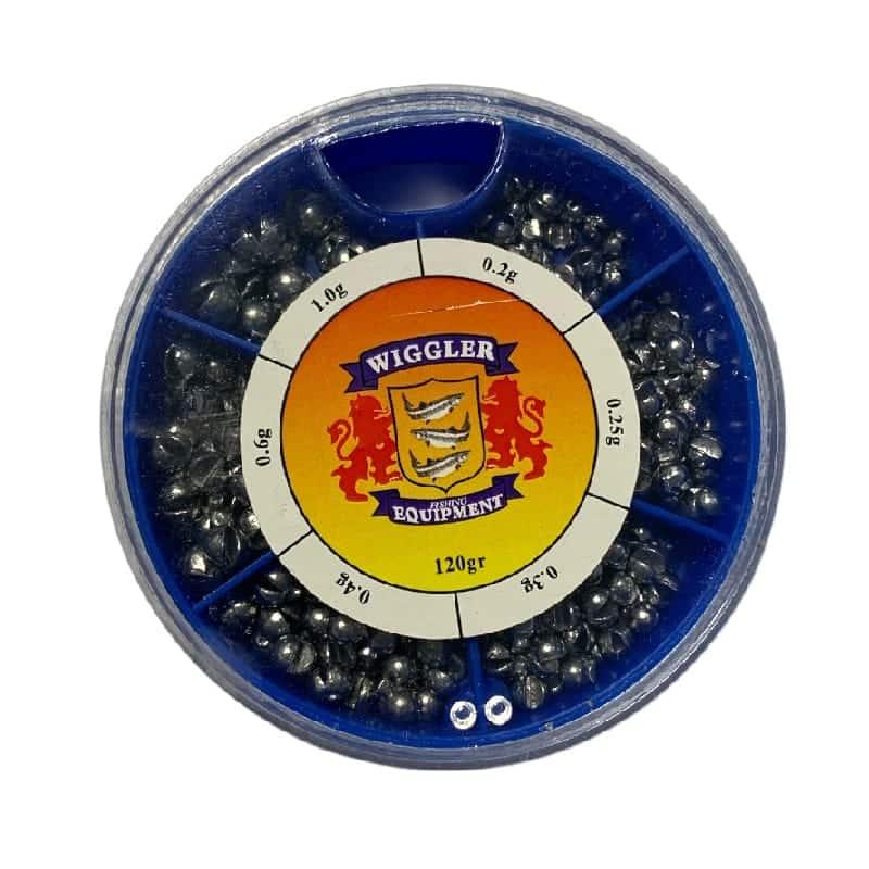 Wiggler Sortimentask Små Hagel Blå Burk 120g från Wiggler