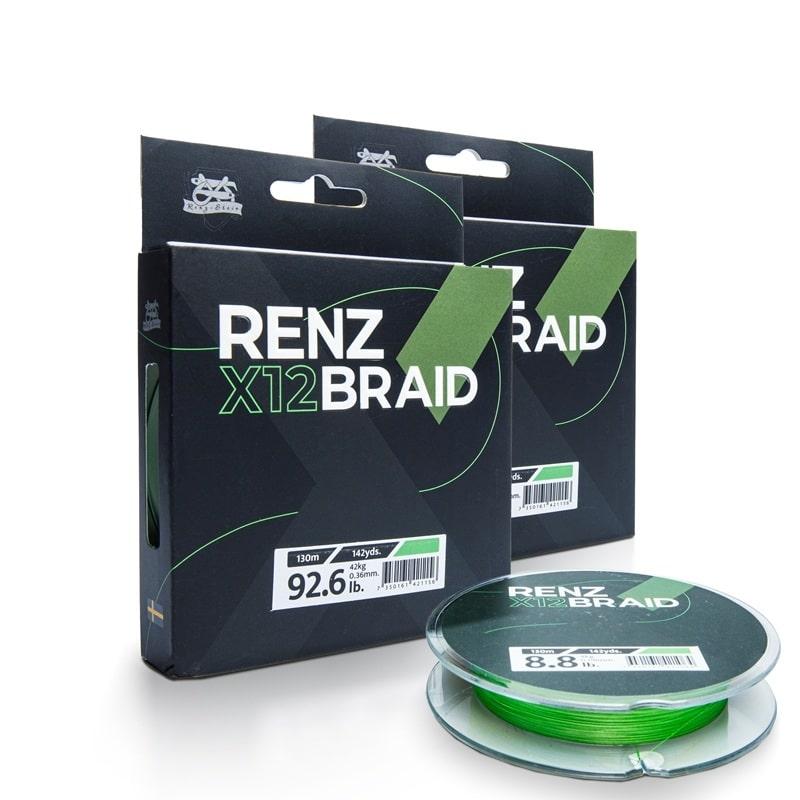 RenzStein Renz Braid X12 Fluo Grön 130m 0,25mm 28kg från Renz-Stein