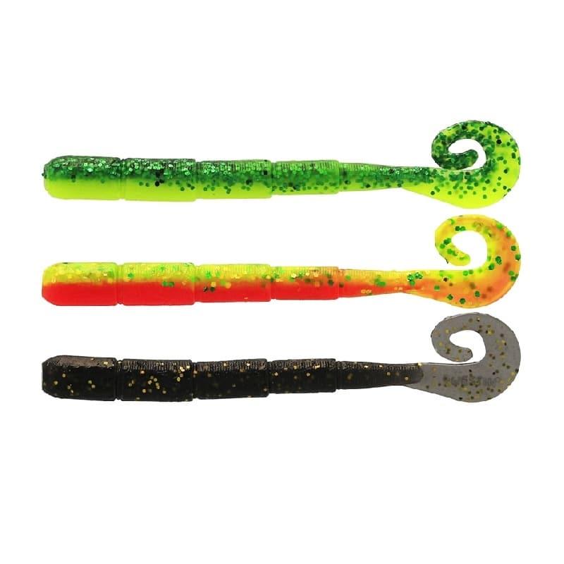 Westin Ned Worm Curltail 5cm 0,5g Floating Dark Water Mix 23 6pcs från Westin
