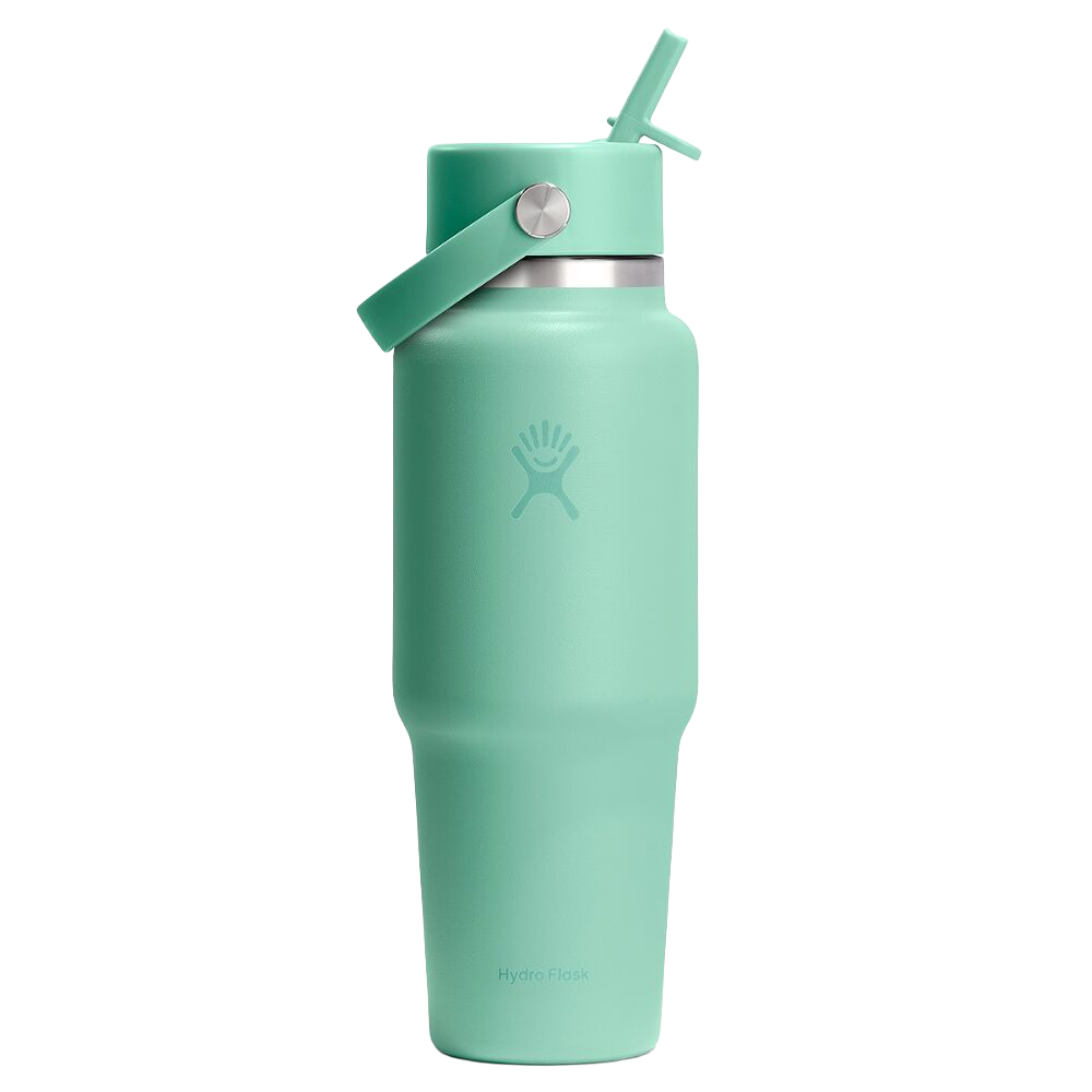 Hydro Flask 946 ml Wide Mouth Travel Bottle with Flex Straw Cap Mermaid Green